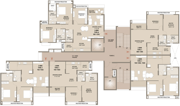 Floor Plan of Arvind Bel Air in Yelahanka, Bangalore - Image 44398