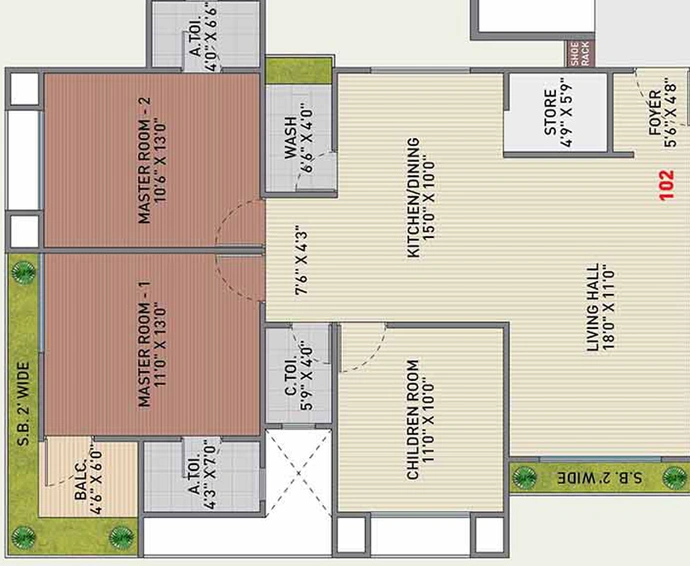 3 BHK Flat in Pioneer Luxury in Bhimrad, Surat - Image 470495