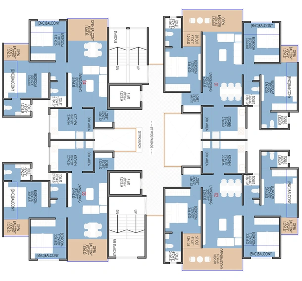 Floor Plan of Vishal Leela Heights in Wakad, Pune - Image 13134