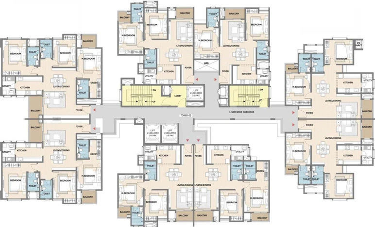 Floor Plan of Vajram Newtown in Thanisandra, Bangalore - Image 100415