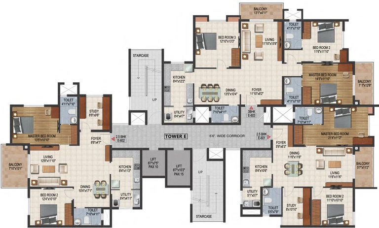 Floor Plan of Ozone WF 48 in Whitefield, Bangalore - Image 44645