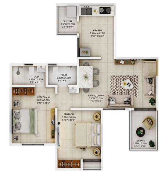 2 BHK Flat in Divine Palm Springs in Wakad, Pune - Image 425466