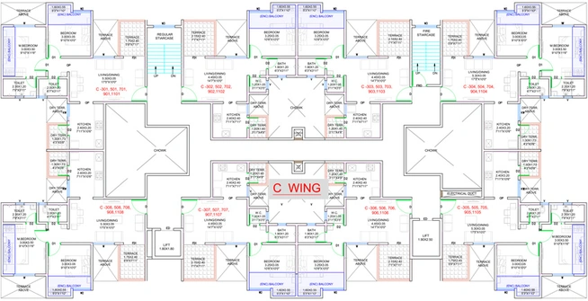 Floor Plan of Divine Palm Springs in Wakad, Pune - Image 13148