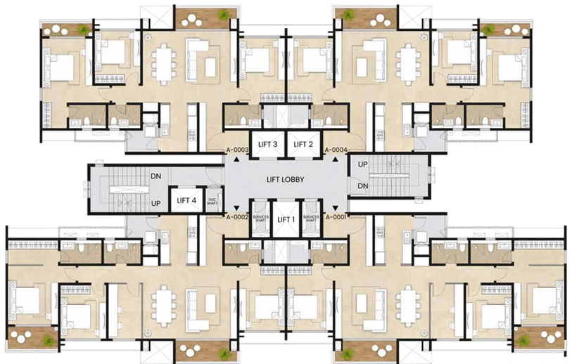 Floor Plan of Mahindra Eden in Kanakapura, Bangalore - Image 44956