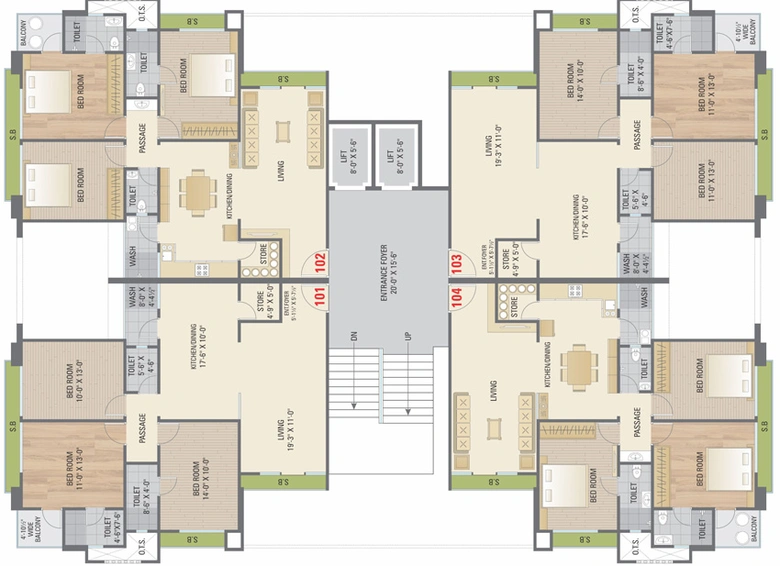 Floor Plan of Sai Aashish Paradise in Bhimrad, Surat - Image 38501