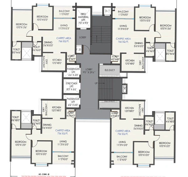 Floor Plan of Abhinav Greenfield Pebbles in Tathawade, Pune - Image 13177