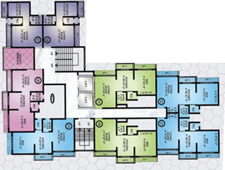 Floor Plan of AV Crystal Tower in Vasai East, Palghar - Image 20794