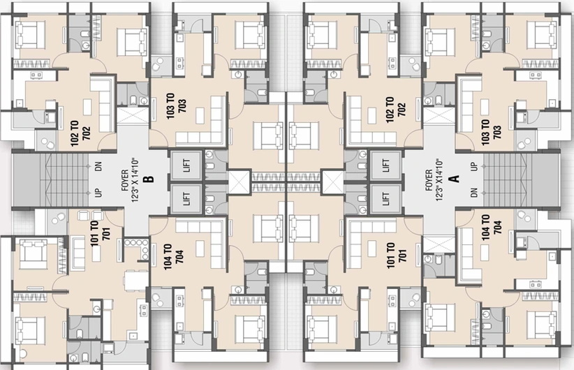 Floor Plan of Shlok Satva in Sarkhej, Ahmedabad - Image 31971