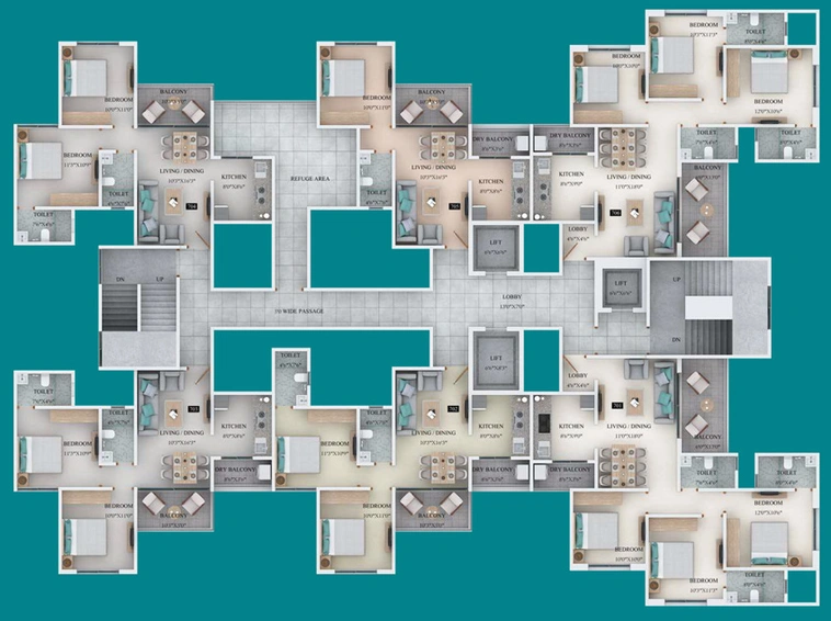 Floor Plan of Sankla Sommet in Bhugaon, Pune - Image 13223