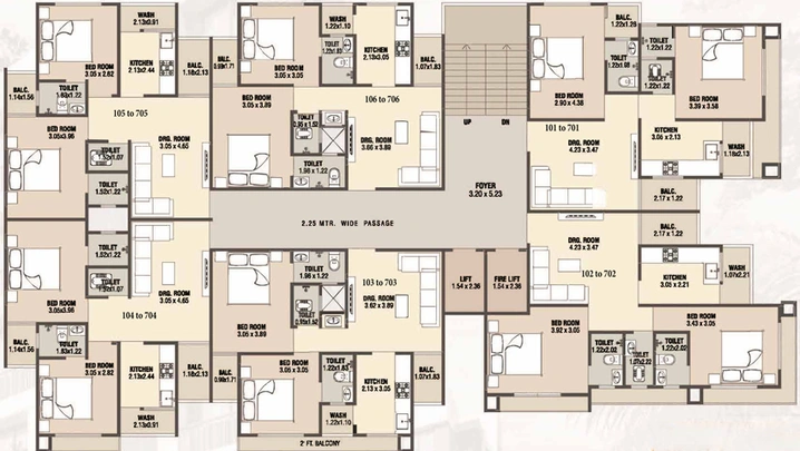 Floor Plan of Maimunah Residency in Narolgam, Ahmedabad - Image 32170