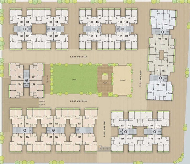 Master Plan of PSY Pramukh Glory in Sargasan, Gandhinagar - Image 28991