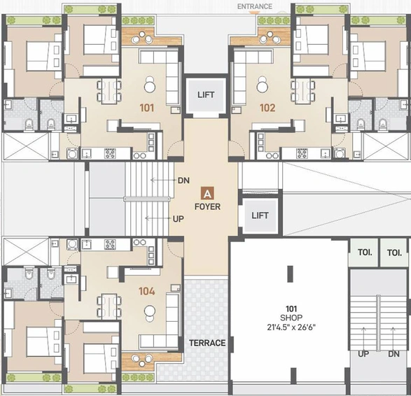 Floor Plan of Ashwamegh Signature in Sargasan, Gandhinagar - Image 28981