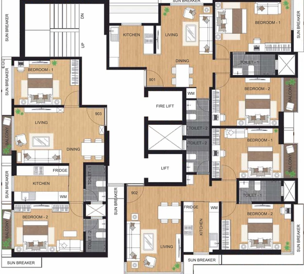 Floor Plan of Ace Sparkle in Vikhroli East, Mumbai - Image 42669
