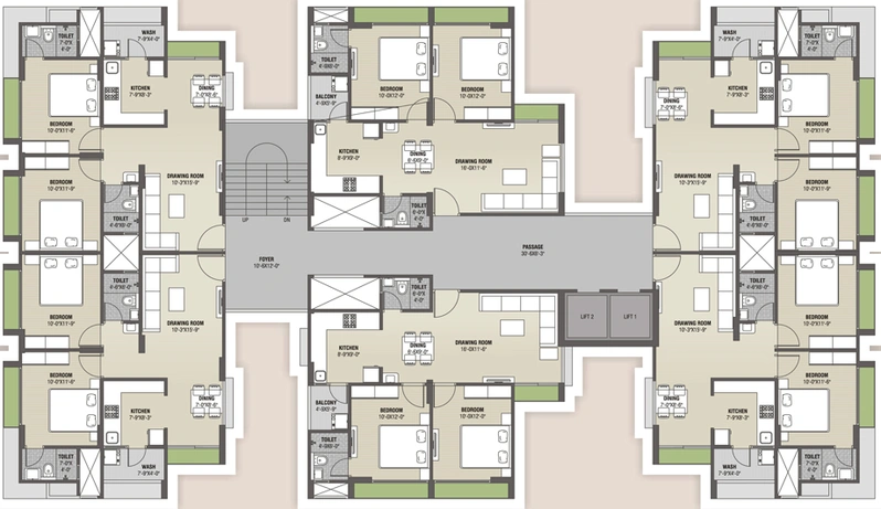 Floor Plan of Pushkar Sky Heights in Nikol, Ahmedabad - Image 32182