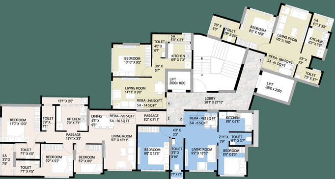 Floor Plan of Haware Intelligentia Horizon in Vikhroli East, Mumbai - Image 42829