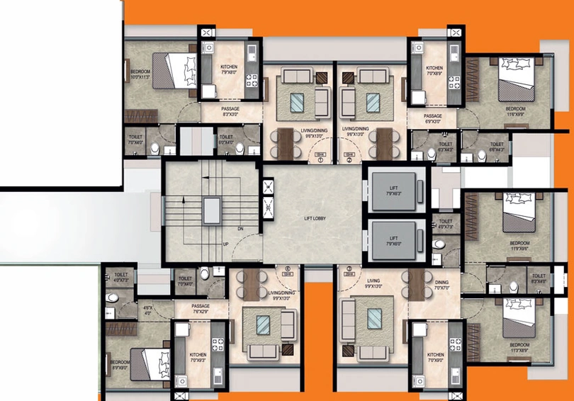 Floor Plan of Ashapura The Rising 58 in Vikhroli East, Mumbai - Image 42857