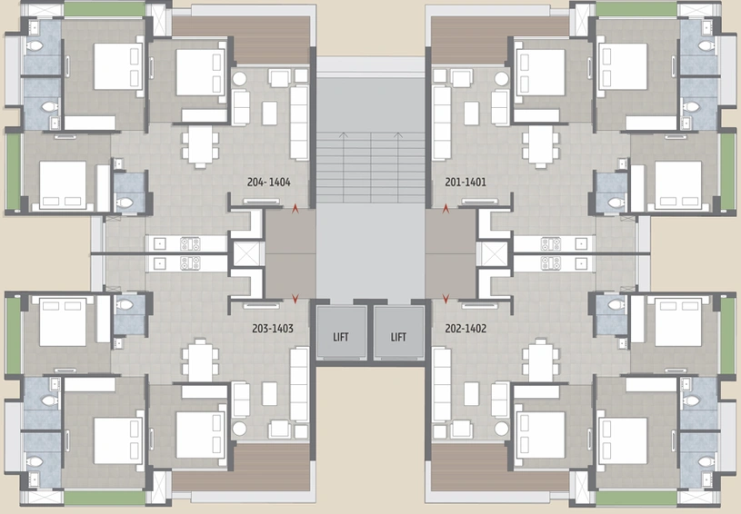Floor Plan of Eklingji Skylights in Sanand, Ahmedabad - Image 97872