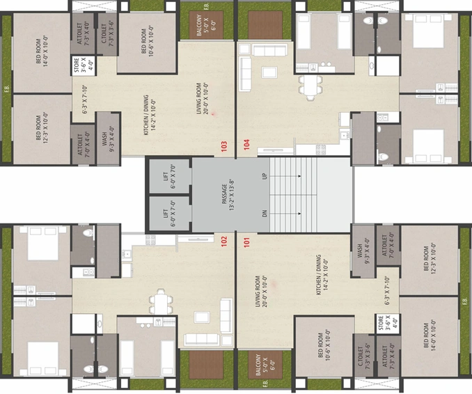 Floor Plan of Shiv Samarth - 2 in Pal, Surat - Image 38552