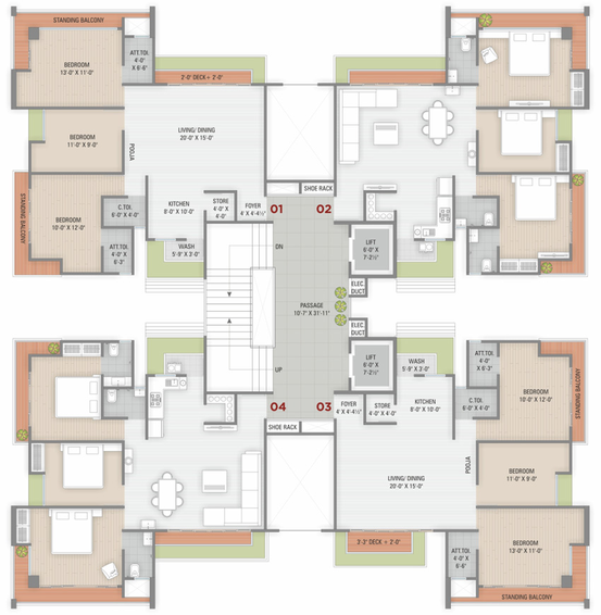Floor Plan of Northern Skyline in Pal, Surat - Image 38616