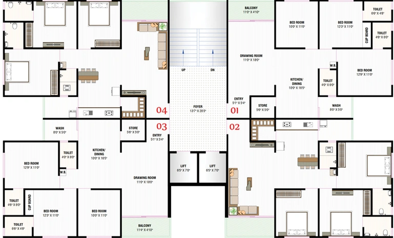 Floor Plan of Shreenath Shubham Sky Track in Nava Naroda, Ahmedabad - Image 32601
