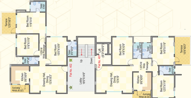 Floor Plan of Maharshee Dattatrey Apartment in Dharampeth, Nagpur - Image 10253
