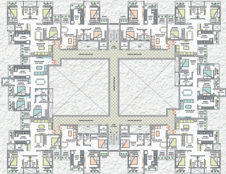 Floor Plan of Nanis Vedant Beryl in Sonegaon, Nagpur - Image 10314