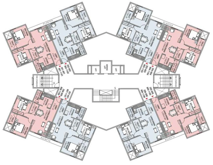 Floor Plan of Pioneer Tulip in Jaitala, Nagpur - Image 10368