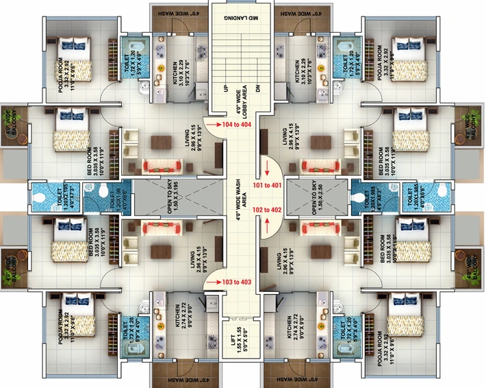 Floor Plan of WKD Nest in Dattawadi, Nagpur - Image 10438