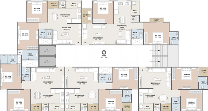 Floor Plan of Shri Pratham Platinum in Nava Naroda, Ahmedabad - Image 32797