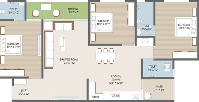 3 BHK Flat in Shivansh Pratishtha Icon in Nava Naroda, Ahmedabad - Image 461255