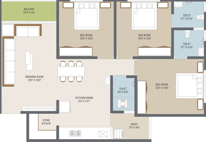 3 BHK Flat in Shivansh Pratishtha Icon in Nava Naroda, Ahmedabad - Image 461256