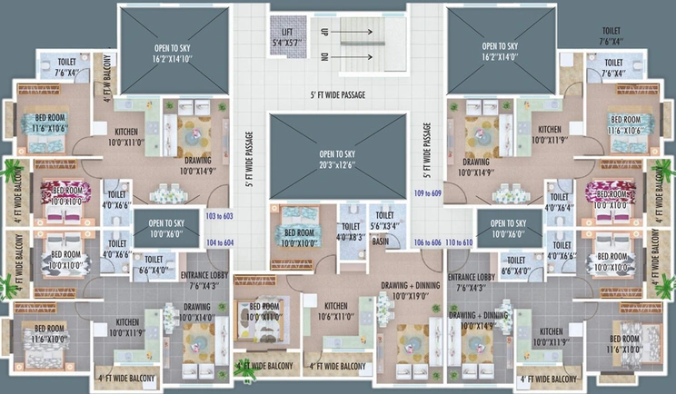 Floor Plan of Aakar Vastu Square in Hudkeshwar, Nagpur - Image 10540