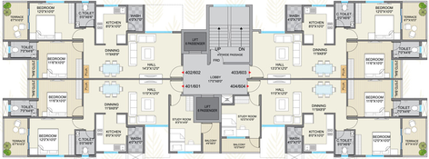 Floor Plan of Prayag Paradise in Friends Colony, Nagpur - Image 10680
