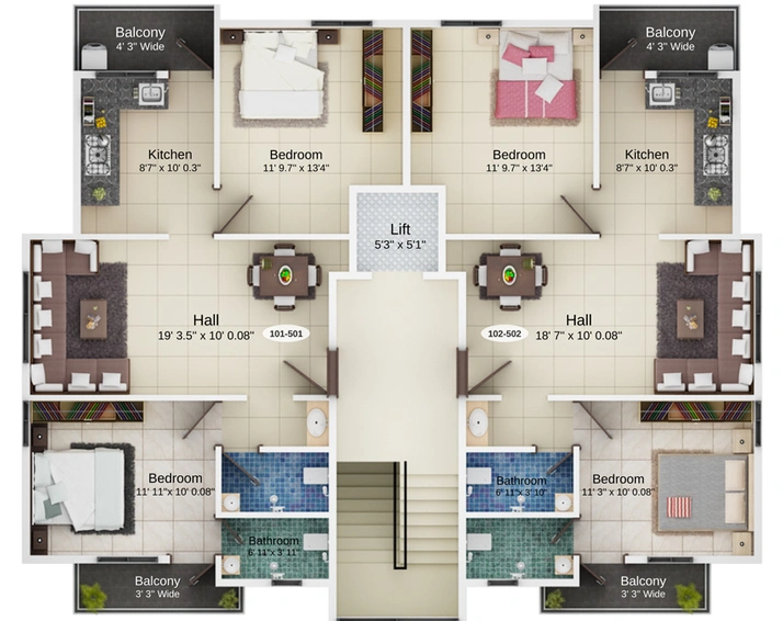 Floor Plan of Shri Morya Residency 1 in Koradi Road, Nagpur - Image 10686