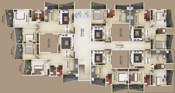 Floor Plan of Shri Morya Residency 2 in Koradi Road, Nagpur - Image 10692