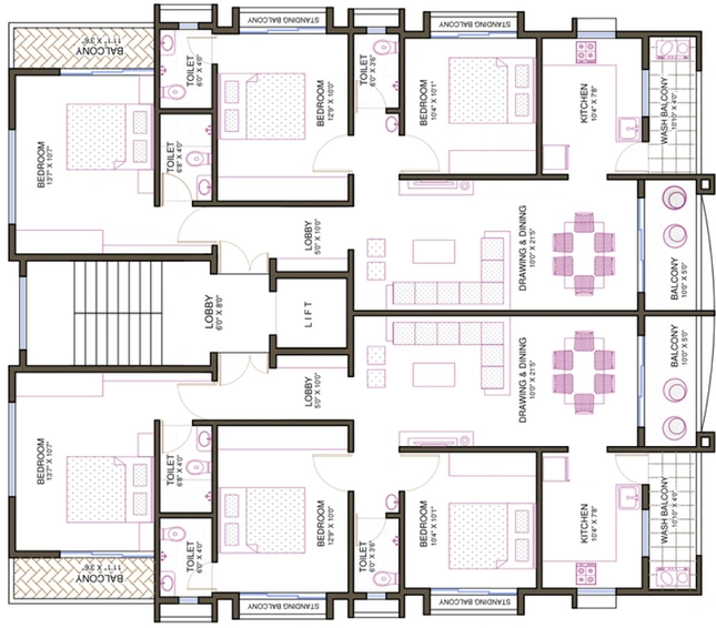 Floor Plan of Landmark Orchid Diamond in Ram Nagar, Nagpur - Image 11077