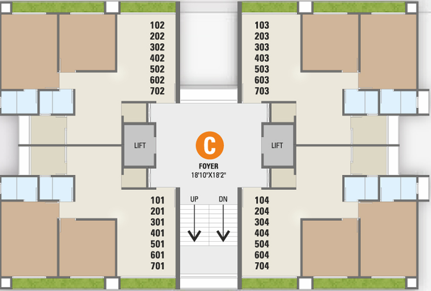 Floor Plan of Neelkanth Pushkar Residency in Nava Naroda, Ahmedabad - Image 33119