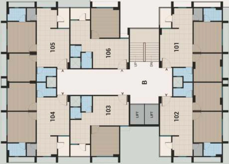 Floor Plan of MS Moonlight Residency in Vatva, Ahmedabad - Image 33204