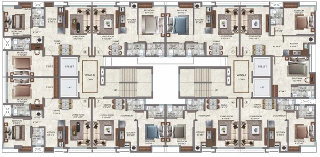 Floor Plan of Mohite Marvel in Ghatkopar East, Mumbai - Image 42989