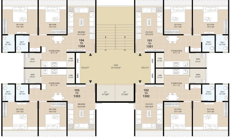 Floor Plan of Keshvam Shreem Maxima in Nikol, Ahmedabad - Image 33316