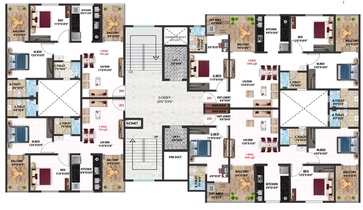 Floor Plan of Shiv Park 59 in Wakad, Pune - Image 13306