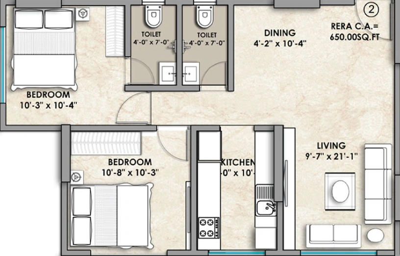 2 BHK Flat in Gagan 138 in Kurla East, Mumbai - Image 485298