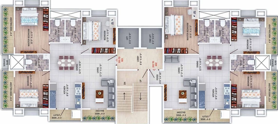 Floor Plan of Om Jupiter in Kachimet, Nagpur - Image 10833