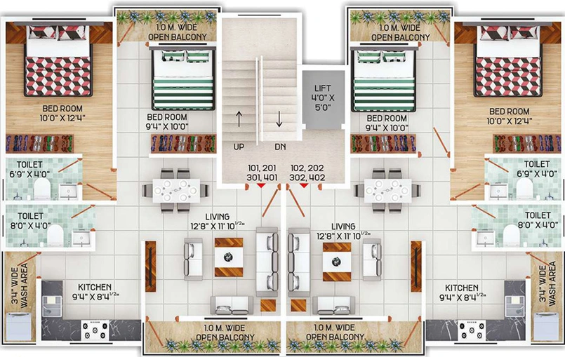 Floor Plan of Purnima Nikunj Residency in Katol Road, Nagpur - Image 10879