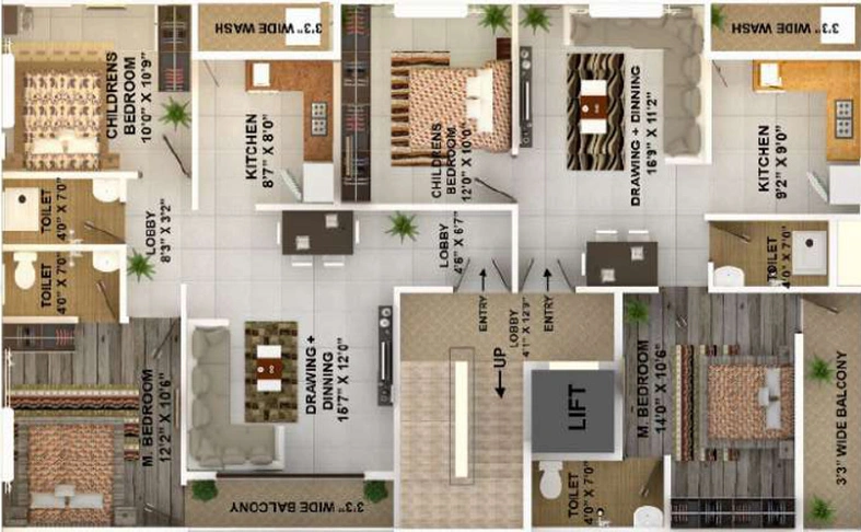 Floor Plan of Asha Arjun Residency 4 in Manish Nagar, Nagpur - Image 10998