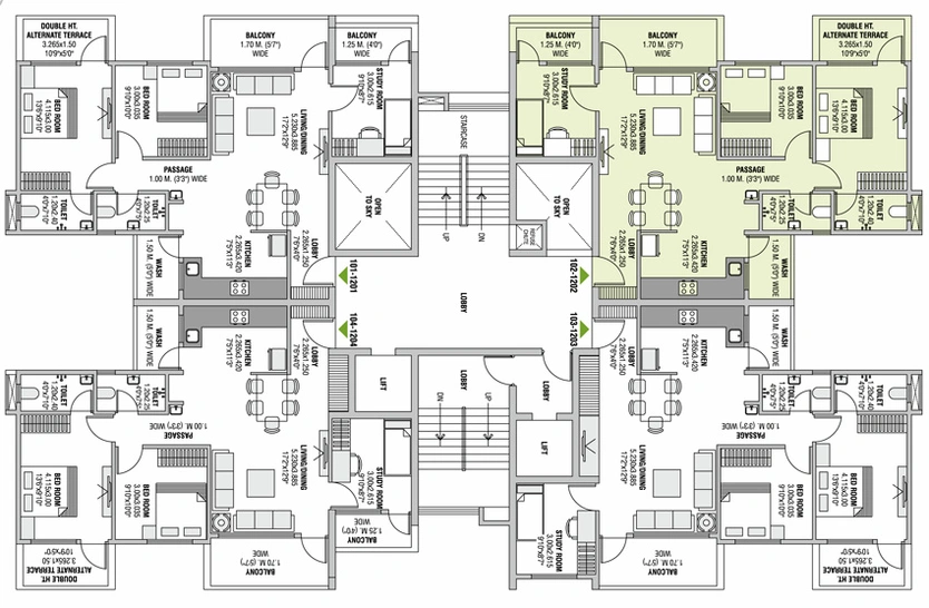 Floor Plan of Leverage Greenwoods Unity in Besa, Nagpur - Image 11047