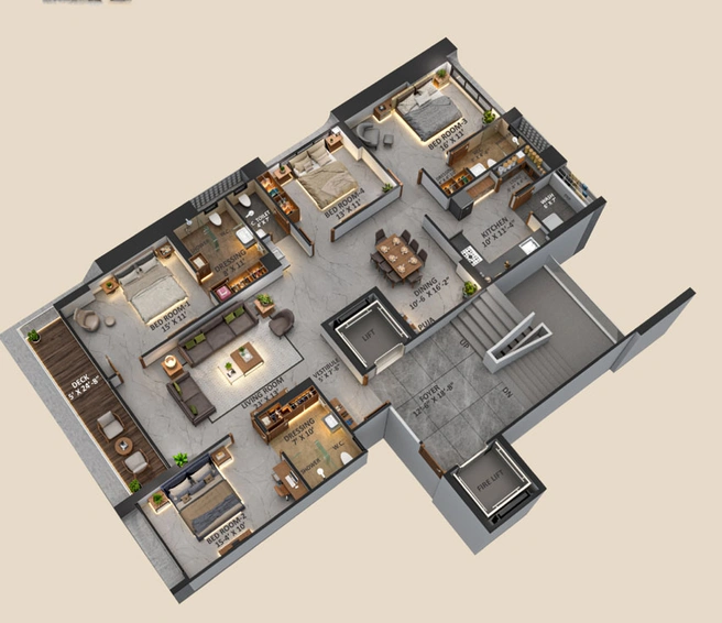 4 BHK Flat in Happy Astoria in Vesu, Surat - Image 734275