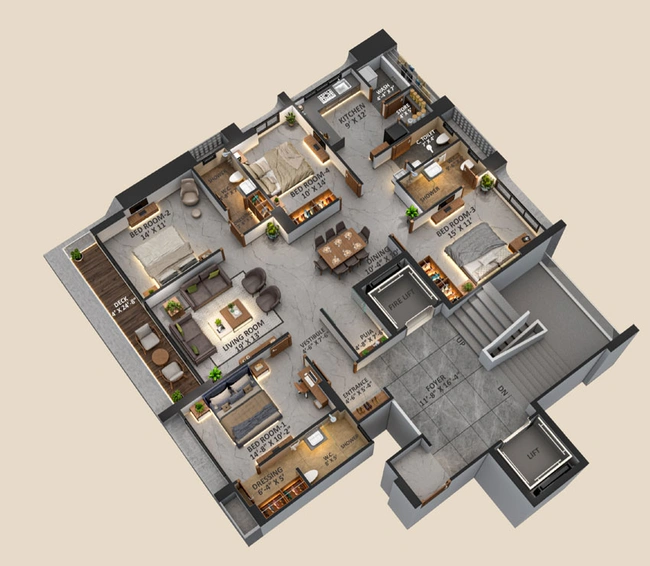4 BHK Flat in Happy Astoria in Vesu, Surat - Image 734274