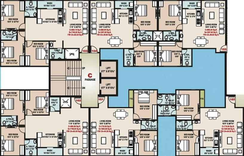 Floor Plan of Mahaveer Heights in Vesu, Surat - Image 38729