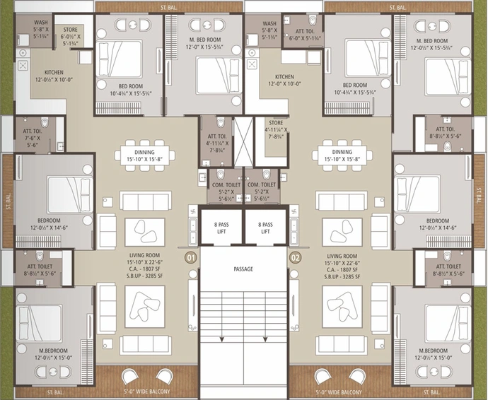 Floor Plan of Milestone Regalia in Vesu, Surat - Image 113021